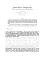Modal Logics for Reasoning about Object-based Component Composition