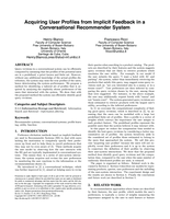 Acquiring user profiles from implicit feedback in a conversational recommender system