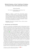 Hybrid Solution of the Cold-Start Problem in Context-Aware Recommender Systems