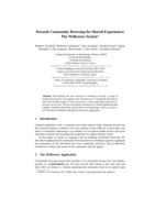 Towards community browsing for shared experiences: The webrowse system