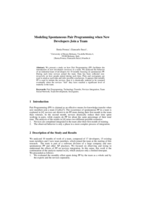 Modeling Spontaneous Pair Programming When New Developers Join a Team