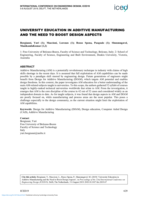University Education in Additive Manufacturing and the Need to Boost Design Aspects