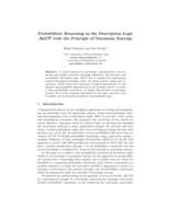 Probabilistic Reasoning in the Description Logic ALCP with the Principle of Maximum Entropy