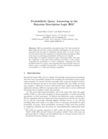 Probabilistic Query Answering in the Bayesian Description Logic BEL