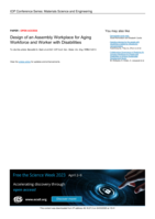 Design of an Assembly Workplace for Aging Workforce and Worker with Disabilities