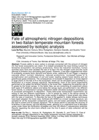 Fate of atmospheric nitrogen depositions in two Italian temperate mountain forests assessed by isotopic analysis
