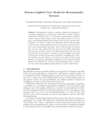 Feature-weighted user model for recommender systems