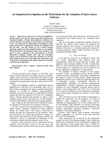 An Empirical Investigation on the Motivations for the Adoption of Open Source Software