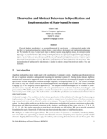 Observation and Abstract Behaviour in Specification and Implementation of State-based Systems