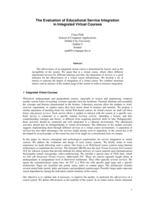 The evaluation of educational service integration in integrated virtual courses