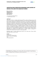 Investigating Perceived Meanings and Scopes of Design for Additive Manufacturing