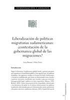 Liberalización de políticas migratorias suramericanas: ¿contestación de la gobernanza global de las migraciones?