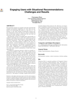 Engaging users with situational recommendations: challenges and results: challenges and results