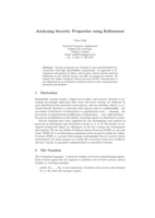 Analysing security properties using refinement