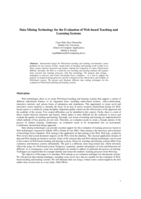 Data mining technology for the evaluation of web-based teaching and learning systems