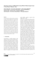 Sensitivity analysis of SEBE model using different meteorological input: A case study in Bolzano, Italy