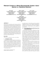 Relevant Context in a Movie Recommender System: Users’ Opinion vs. Statistical Detection