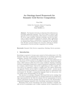 An Ontology-based Framework for Semantic Grid Service Composition
