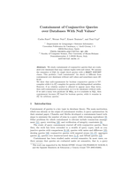 Containment of Conjunctive Queries over Databases with Null Values