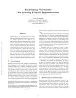 Establishing Benchmarks for Learning Program Representations