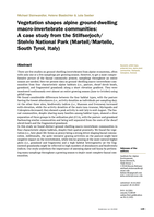 Vegetation shapes alpine ground-dwelling macro-invertebrate communities: A case study from the Stilfserjoch/Stelvio National Park (Martell/Martello, South Tyrol, Italy)