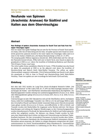 Neufunde von Spinnen (Arachnida: Araneae) für Südtirol und Italien aus dem Obervinschgau