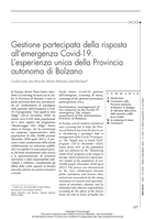 Gestione partecipata della risposta all’emergenza Covid-19: l’esperienza unica della Provincia autonoma di Bolzano