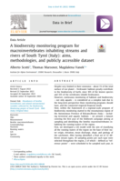 A biodiversity monitoring program for macroinvertebrates inhabiting streams and rivers of South Tyrol (Italy): aims, methodologies, and publicly accessible dataset