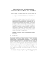 Efficient Discovery of Understandable Declarative Process Models from Event Logs