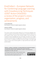 EnetCollect, European Network for Combining Language Learning with Crowdsourcing Techniques (COST Action CA16105): A review of the project’s vision, organization, progress, and achievements