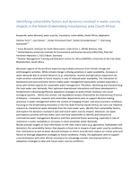 Identifying vulnerability factors and dynamics involved in water scarcity impacts in the Maloti-Drakensberg mountainous area (South Africa)