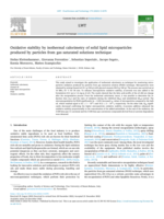 Oxidative stability by isothermal calorimetry of solid lipid microparticles produced by particles from gas saturated solutions technique