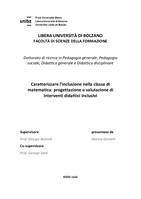 Caratterizzare l'inclusione nella classe di matematica: progettazione e valutazione di interventi didattici inclusivi