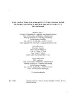 Success factors for managing international joint ventures: a review and an integrative framework