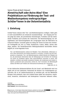Almwirtschaft oder Astro-Alex? Eine Projektskizze zur Förderung der Text- und Medienkompetenz mehrsprachiger Schüler*innen in der Dolomitenladinia