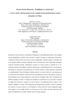 Success factor research: Pathfinder or cul-de-sac? A review of the criticism based on the example of international joint venture formation in China