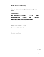 Microbiome tailored food and supplements based on typical Mediterranean diet components