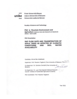 Sap flow rate and transpiration of apple trees as affected by climatic conditions and soil water availability