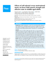 Effects of self-selected versus motivational music on lower limb muscle strength and affective state in middle-aged adults