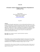 A Dynamic Analysis of Regional and Producer Reputation for California Wine