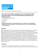 Wer macht was? Rollenverständnisse bei multiprofessioneller Zusammenarbeit in der Kulturellen Bildung am Beispiel von Musikunterricht