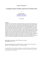 An Empirical Analysis of Online Auction Prices for Bordeaux Wine