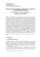 Insights into the phonetic system of 21st century Falkland Islands English