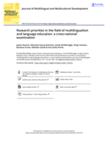 Research priorities in the field of multilingualism and language education: A cross-national examination