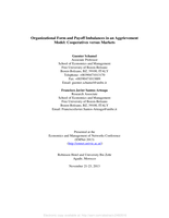 Organizational Form and Payoff Imbalances in an Aggrievement Model: Cooperatives Versus Markets