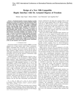 Design of a New MR-Compatible Haptic Interface with Six Actuated Degrees of Freedom