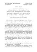 Diventare famiglia: La sfida della co-genitorialità, in particolare nelle famiglie gemellari