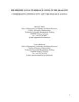 Is Employee Loyalty Research Living in the Shadows? Consolidating Findings into a Future Research Agenda