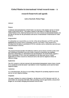 Global Mindset in International Virtual Research Teams: A Research Framework and Agenda