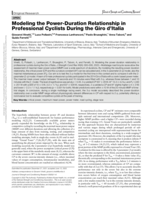 Modeling the Power-Duration Relationship in Professional Cyclists During the Giro d’Italia